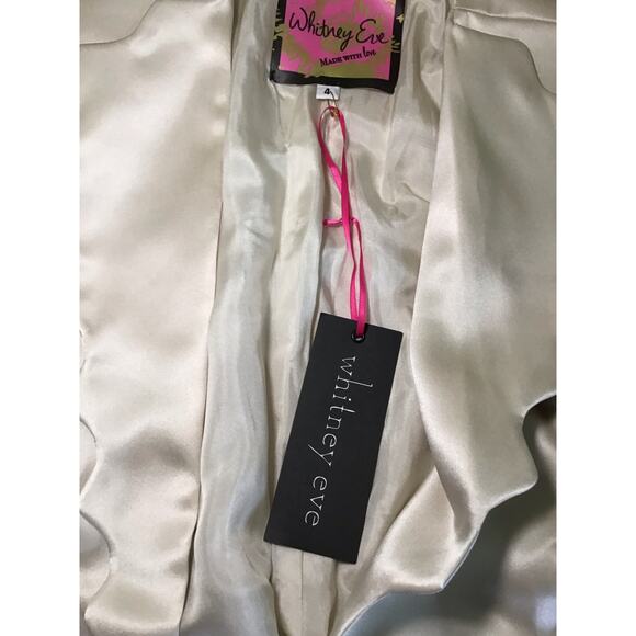 Women Silk Scallop Collar Blazer Sz. 4 NWT Whitney Eve 100% Silk Jacket - Picture 3 of 12